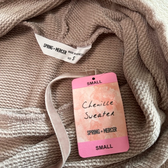 Spring + Mercer Chenille Collared Drawstring Sweater Size Small - Picture 13 of 15